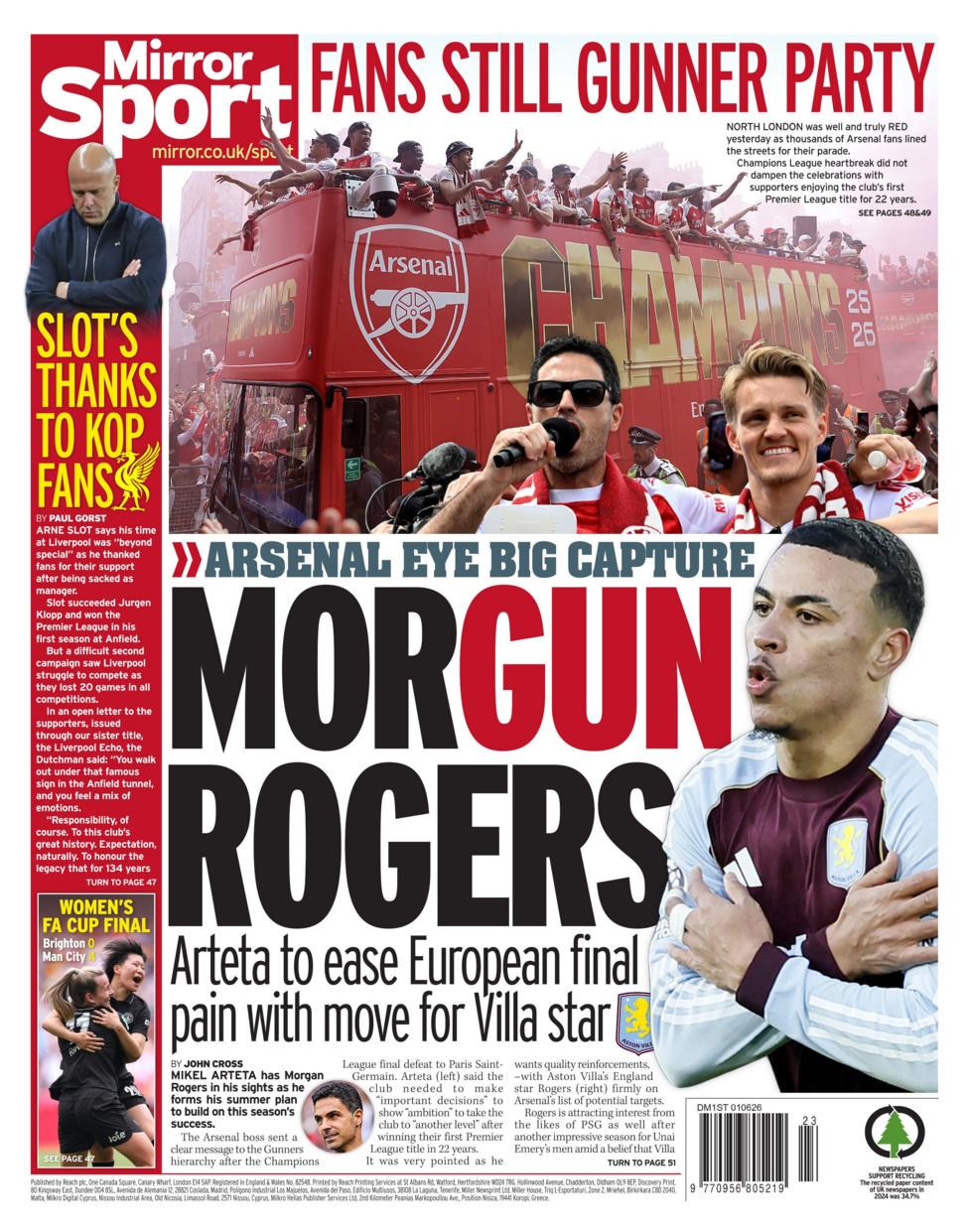 Arsenal face PSG battle for Rogers as Real Madrid plot Rice raid